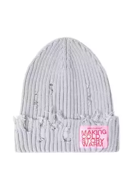 Шапка бини с эффектом потертости MONOCHROME, серый