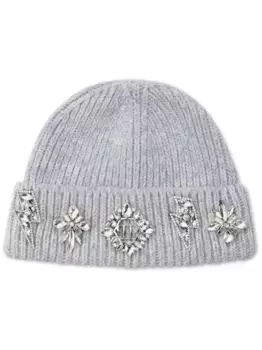 Шапка бини с брошью Philipp Plein, синий