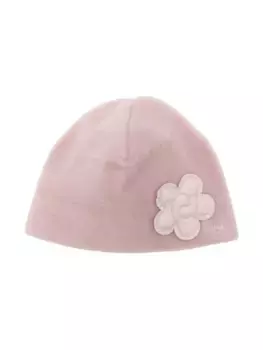 Шапка бини с цветочной аппликацией Il Gufo, розовый
