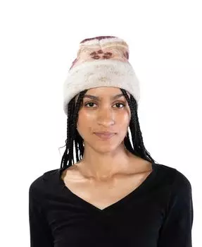 Шапка-бини с цветочными манжетами Marcus Adler, слоновая кость