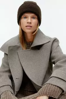 Шапка-бини с двойной манжетой из смеси альпака-меринос ARKET