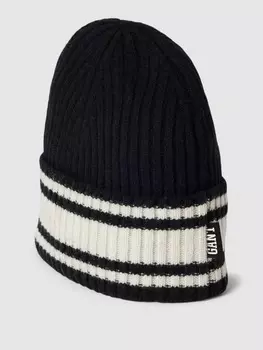 Шапка-бини с контрастными полосками, модель "STRIPED WOOL COLLEGIATE" Gant, черный