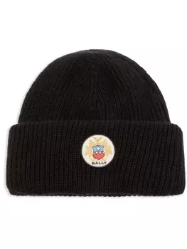 Шапка бини с логотипом Bally, черный