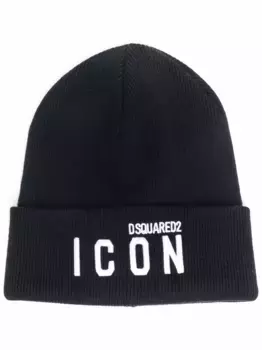 Шапка бини с логотипом Icon DSQUARED2, черный