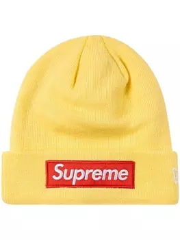 Шапка бини с логотипом из коллаборации с New Era Supreme, желтый