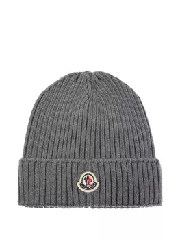 Шапка-бини с логотипом Moncler Enfant, серый