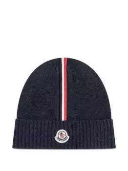 Шапка бини с логотипом Moncler Enfant, синий