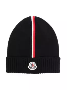 Шапка бини с логотипом Moncler Enfant, синий