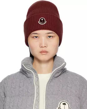 Шапка-бини с логотипом Moncler x Palm Angels Moncler Genius, Burgundy