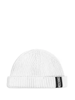 Шапка бини с логотипом Moschino, белый