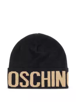 Шапка бини с логотипом Moschino, черный