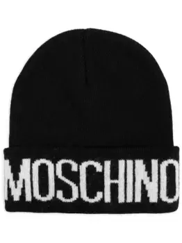 Шапка бини с логотипом Moschino, черный