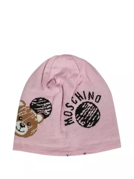 Шапка-бини с логотипом Moschino, розовый