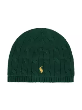 Шапка бини с логотипом Polo Pony POLO RALPH LAUREN KIDS, зеленый