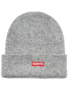 Шапка бини с логотипом Supreme, серый