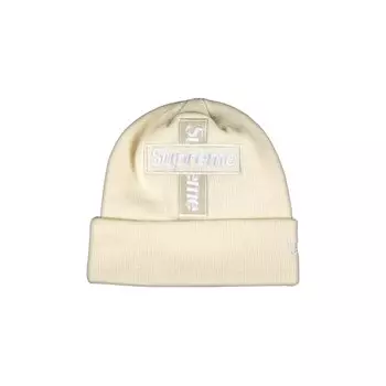 Шапка-бини с логотипом Supreme x New Era Cross Box, цвет Натуральный