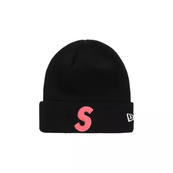 Шапка-бини с логотипом Supreme x New Era S, цвет Черный