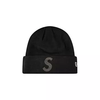 Шапка-бини с логотипом Supreme x New Era x Swarovski, цвет Черный