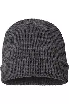 Шапка-бини с манжетами Richardson Waffle, цвет heather charcoal