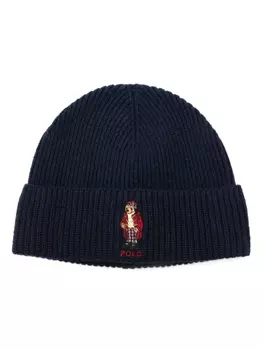 Шапка-бини с мотивом Polo Ralph Lauren Polo Bear, синий