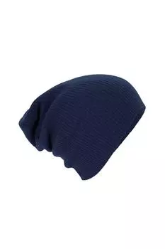 Шапка-бини с напуском Beechfield, темно-синий