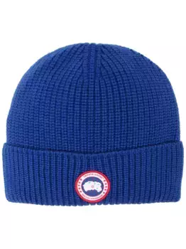 Шапка бини с нашивкой-логотипом Canada Goose, синий