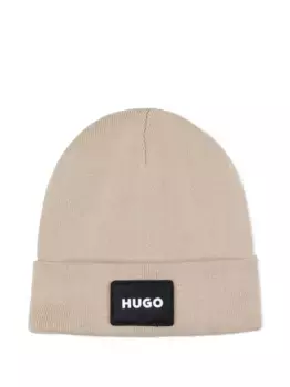 Шапка бини с нашивкой-логотипом HUGO KIDS, нейтральный