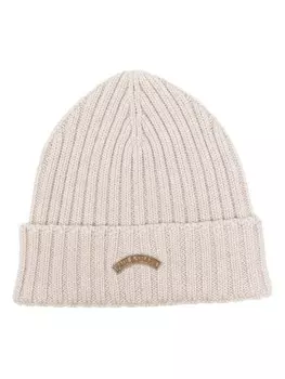 Шапка бини с нашивкой-логотипом Paul & Shark, нейтральный цвет