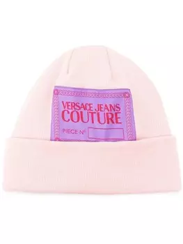 Шапка бини с нашивкой-логотипом Versace Jeans Couture, розовый