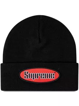Шапка бини с нашивкой Supreme, черный
