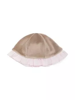 Шапка бини с оборками La Stupenderia, бежевый