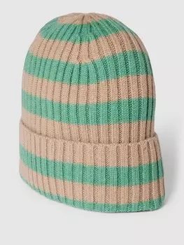 Шапка-бини с полосатым узором Jake*s Casual, зеленый лайм