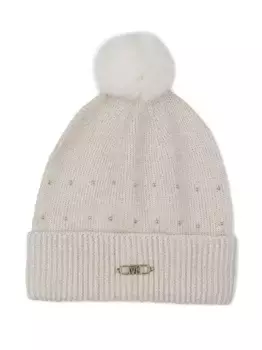 Шапка бини с помпоном Michael Kors Kids, нейтральный