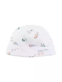 Шапка бини с принтом Monnalisa, белый