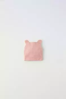 Шапка-бини с ребричными ушами животных ZARA, средне-розовый