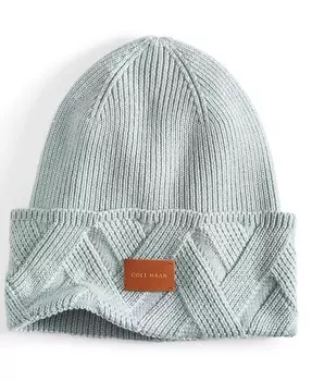 Шапка-бини с решетчатыми манжетами Cole Haan, черный