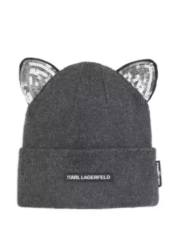 Шапка бини с ушками KARL LAGERFELD KIDS, серый