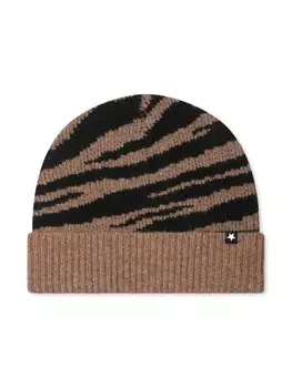 Шапка-бини с узором «зебра» Molo, коричневый