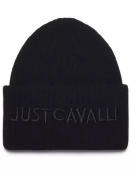 Шапка-бини с вышитым логотипом Just Cavalli, черный