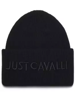 Шапка-бини с вышитым логотипом Just Cavalli, черный
