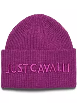 Шапка-бини с вышитым логотипом Just Cavalli, розовый