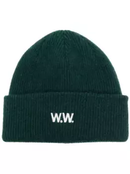 Шапка бини с вышитым логотипом Wood Wood, зеленый