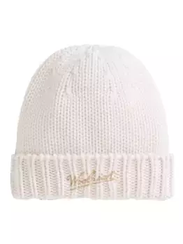 Шапка бини с вышитым логотипом Woolrich Kids, нейтральный