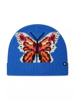 Шапка-бини с вышитыми бабочками Molo, синий
