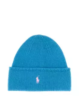 Шапка-бини с вышивкой Polo Pony POLO RALPH LAUREN, синий