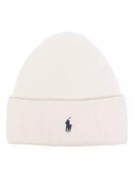 Шапка бини с вышивкой Polo Pony POLO RALPH LAUREN, нейтральный