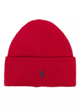 Шапка-бини с вышивкой Polo Ralph Lauren Polo Pony, красный