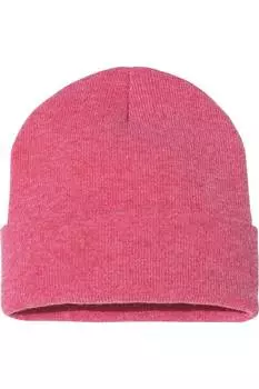 Шапка-бини Sportsman Solid 12 с манжетами, цвет heather red