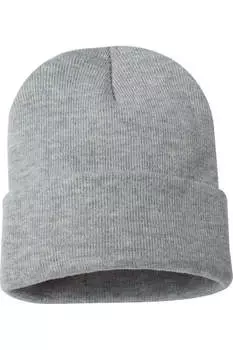 Шапка-бини Sportsman Solid 12 с манжетами, цвет heather grey