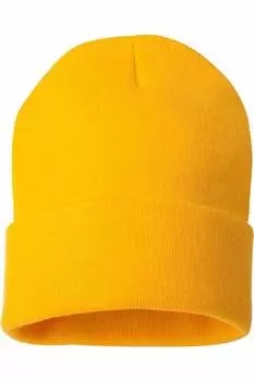 Шапка-бини Sportsman Solid 12 с манжетами, золотой